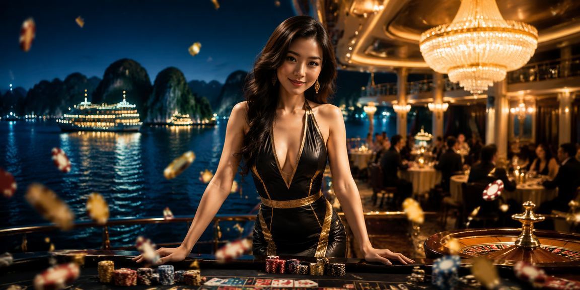 Vịnh Hạ Long với khung cảnh ngoài trời và người dùng theo dõi kết quả thể thao trực tuyến